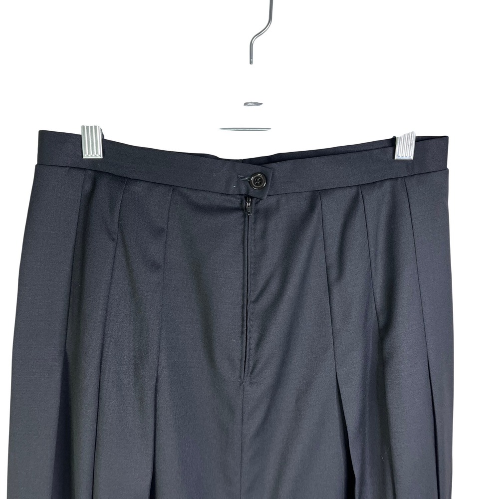 Vintage Skirt Pleated Italy Midi Wool Dark Academia Quiet Luxury Corporate Goth - Picture 8 of 11